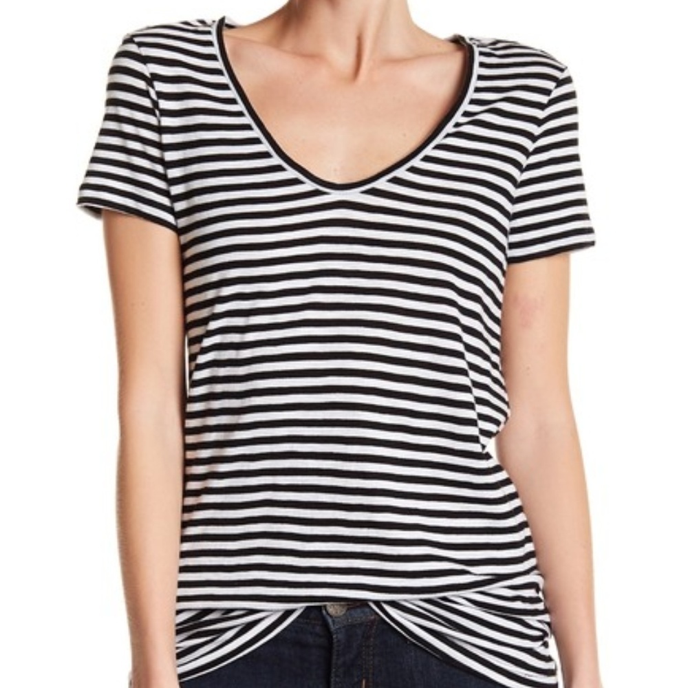 SUSINA Stripe Scoop Neck T-Shirt